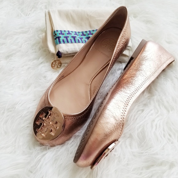 Tory Burch Shoes - TORY BURCH Rose Gold REVA Ballet Flat 6c